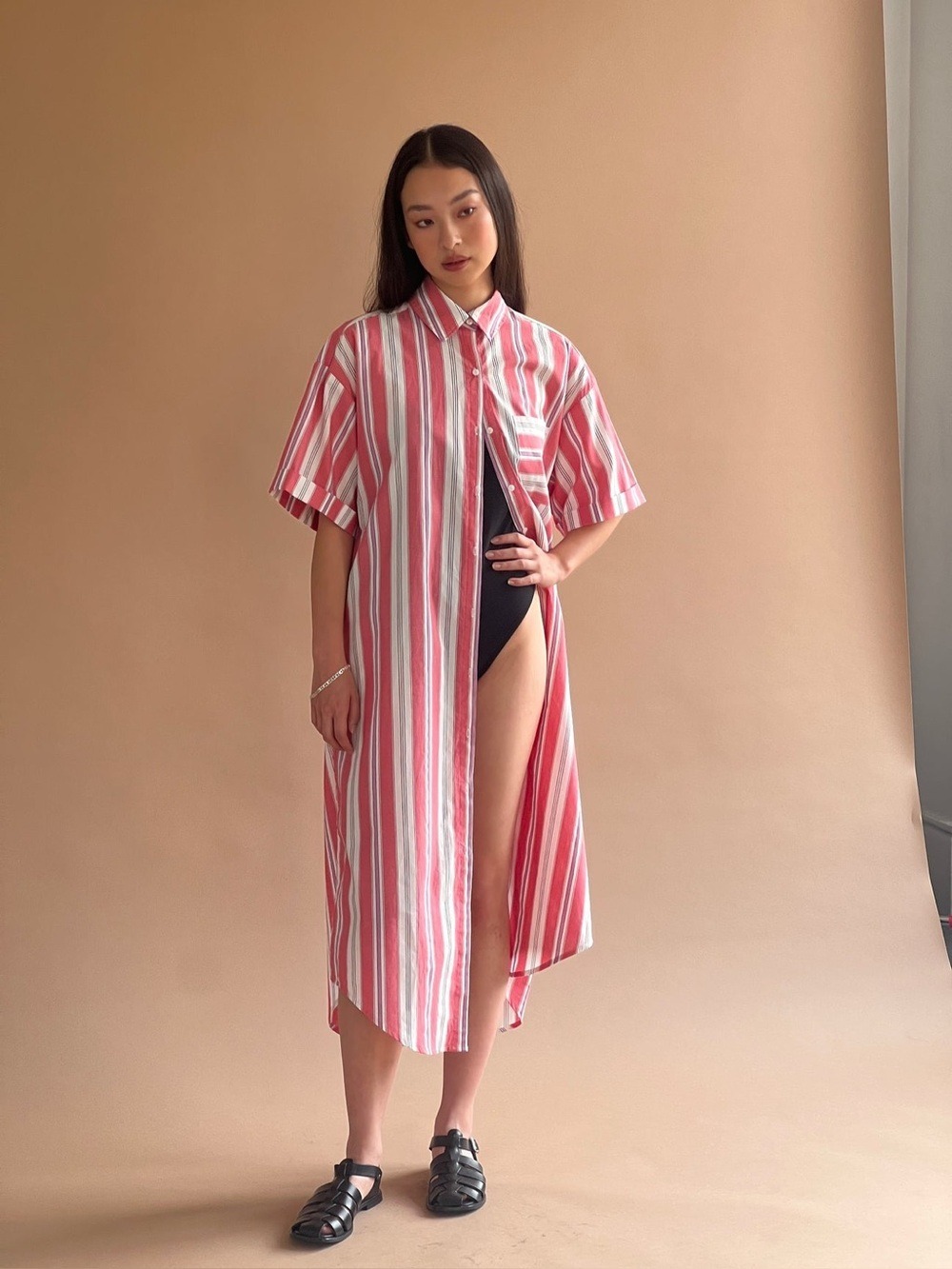 A Bronze Age Bruno Shirt Dress Size XS Watermelon Stripe